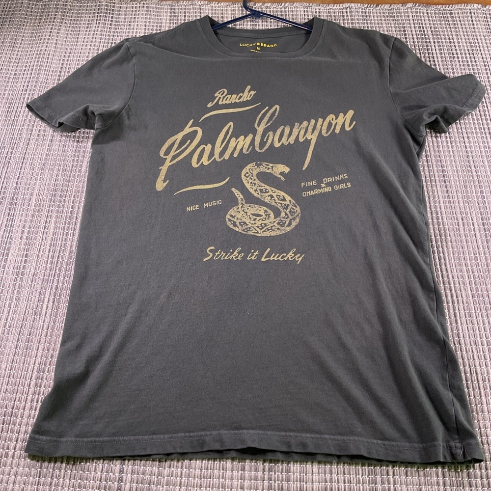 Lucky Brand Mens Rancho Palm Canyon Snake Graphic T-Shirt Gray M M85459